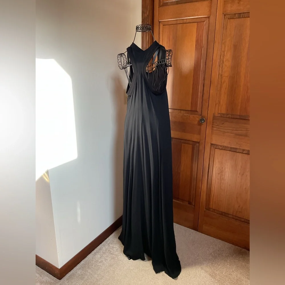 Banana Republic Silk Racerback Patio Maxi Dress in Black, Medium - Picture 3 of 6